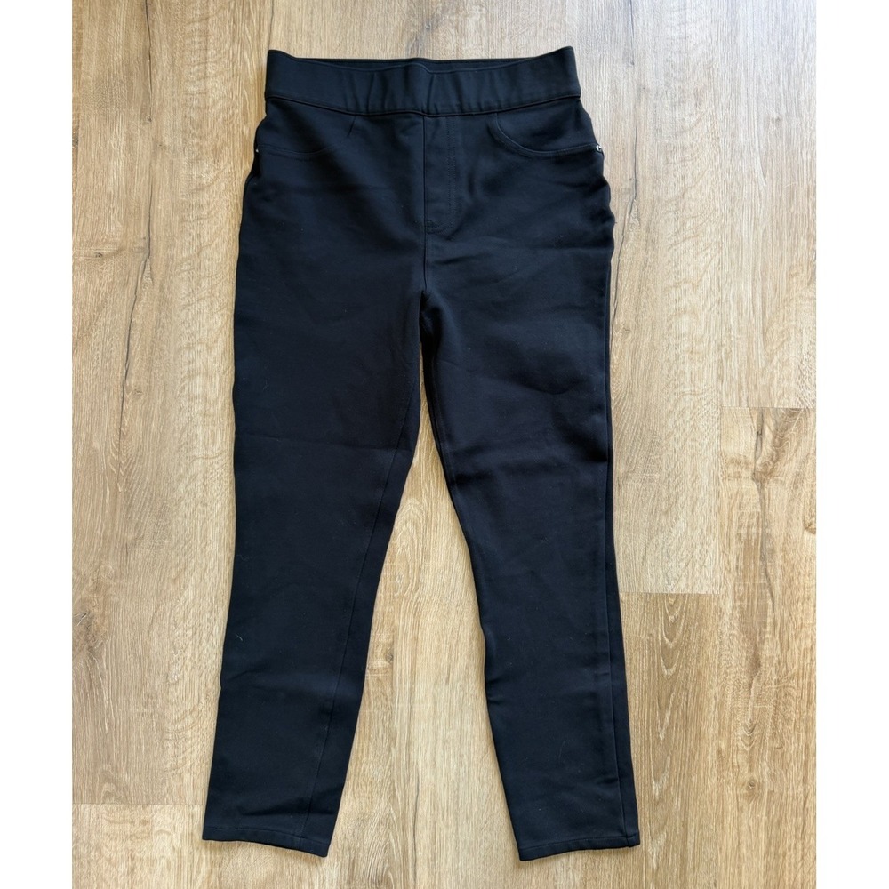 SPANX Perfect Black Pant Straight Crop Pull On Black Pants Women's Medium